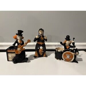 2010 Yankee Candle Boney Bunch Band Singer Drummer & Guitarist Candle Holders